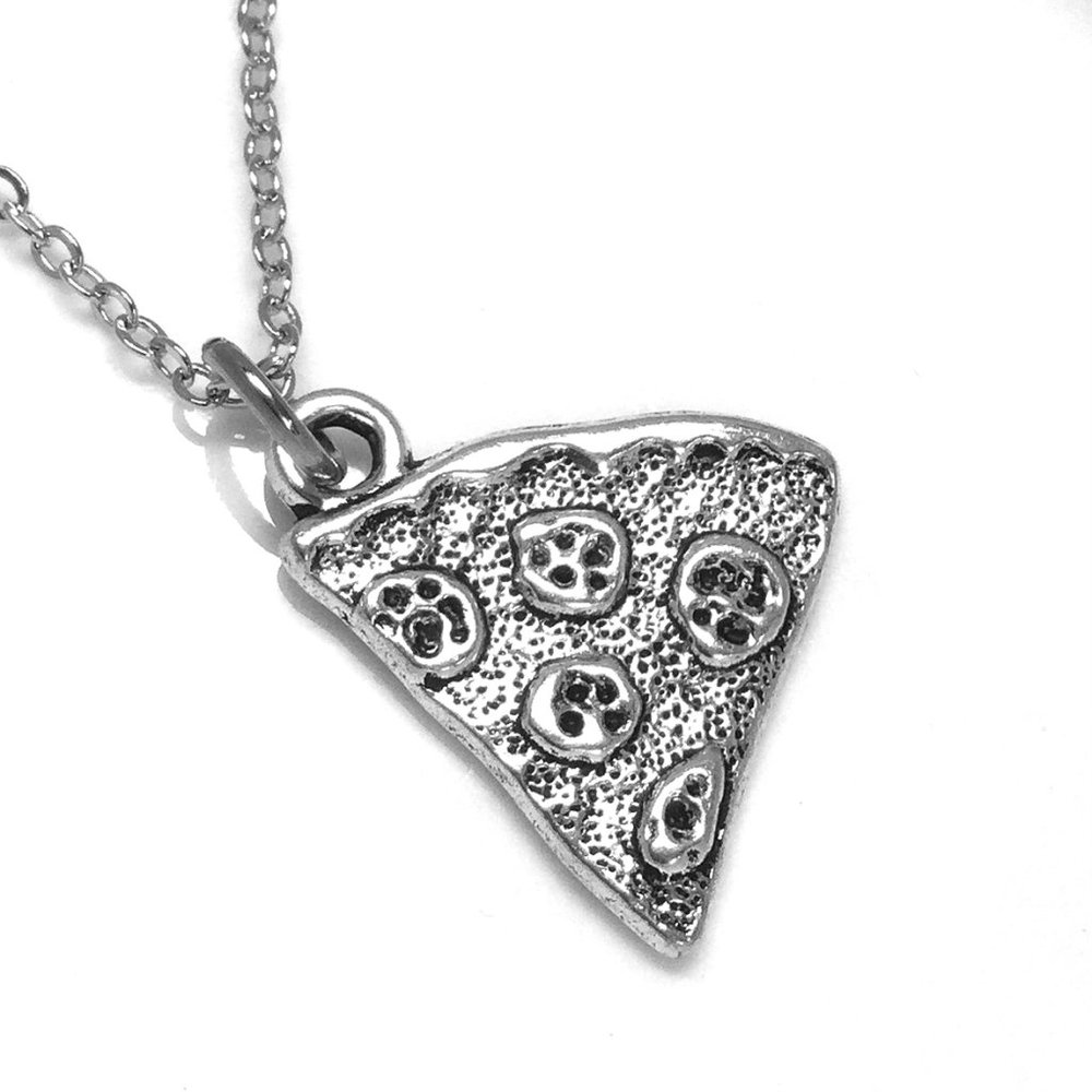 Miniature Pizza Slice Charm Necklace